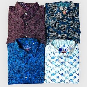 Mens Robert Graham Lot M Medium / L Large - Long Sleeve Dress Shirts Button Down